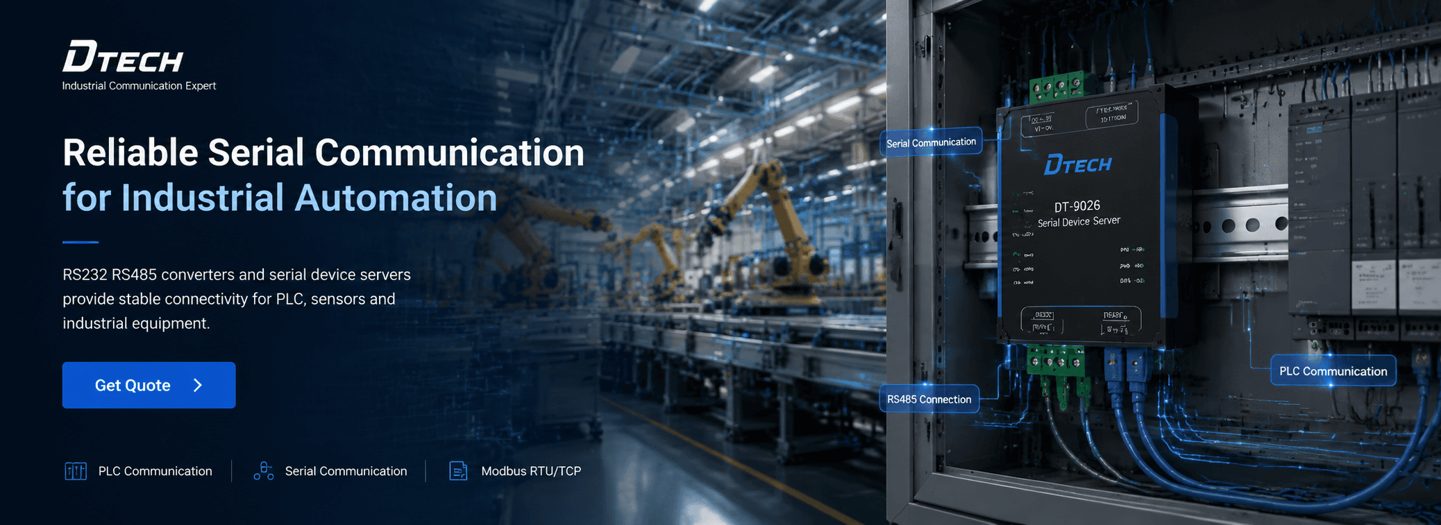 Smart factory automation equipment connected through an industrial network